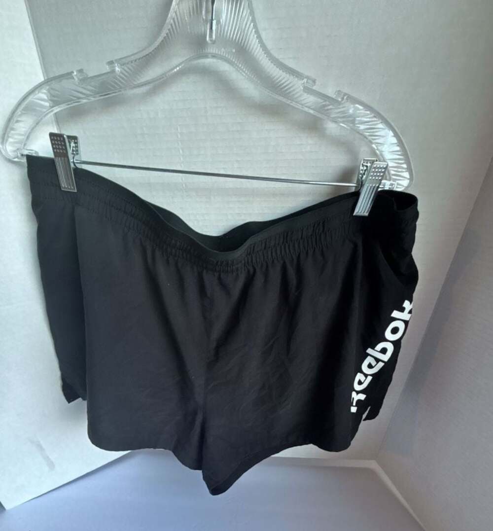 Reebok Black Lined Athletic Shorts w Interior Drawstring sz XL